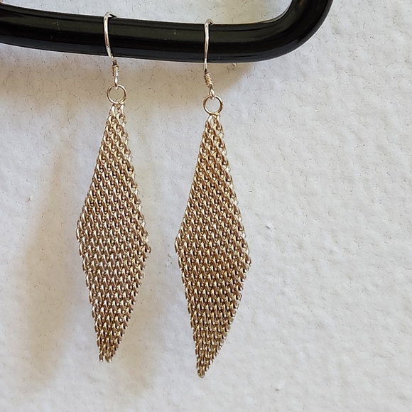 925 silver Jewelry - The Linked  Silver 925 Triangle Earrings